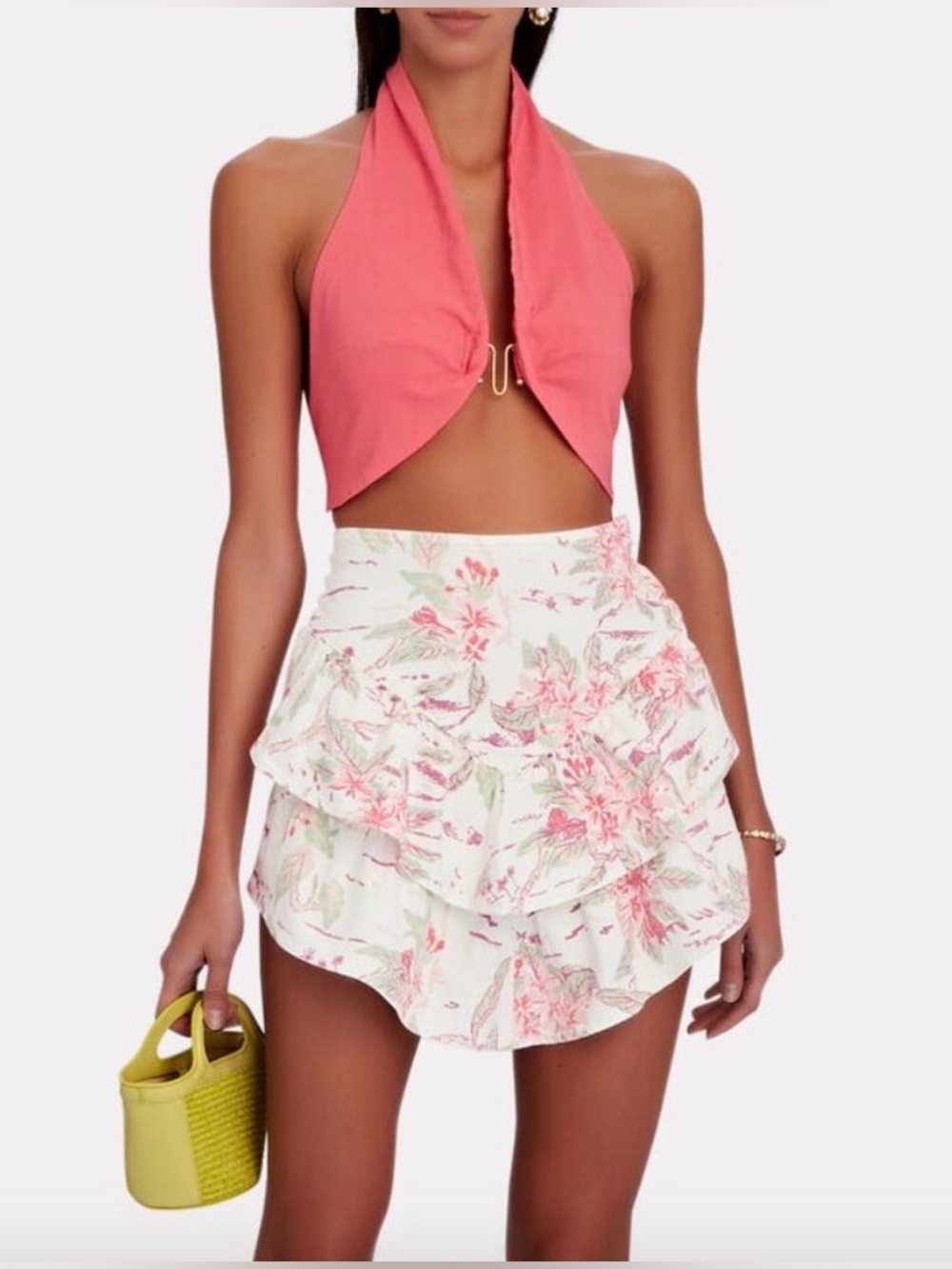 MOTHER The Ruffle Mini Skirt in Aloha - Size 27